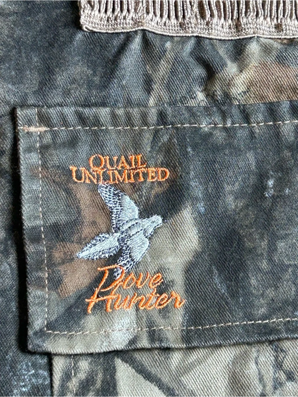 Quail Unlimited Dove Hunter Camo Hunting Utility Vest Vintage
